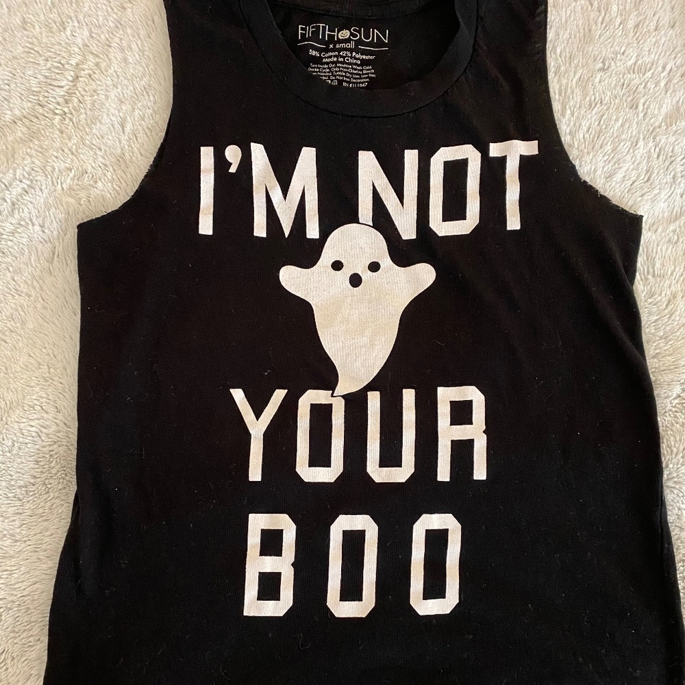 Super Soft Graphic "I'M NOT YOUR BOO" Muscle Tee